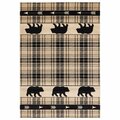 United Weavers Of America 7 ft. 10 in. x 10 ft. 6 in. Cottage Tartan Bear Rectangle Area Rug, Beige 2055 41426 912